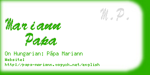 mariann papa business card